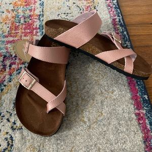 WMF Pink Leather Cork Sandals